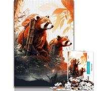 Art Red Panda Jigsaw Puzzles for Adults 1000 Jigsaws,Challenging Game Gifts for Is Ideal As A Gift for The Whole Family (50x75cm)