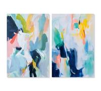Art Remedy Blush Boho Minimalist Pair Set Canvas Blue Wall Art, Gallery Wrapped, 16 x 24