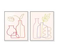 Art Remedy Blush Form Study Framed Acrylic Print Modern Posters, White Frame, 16 x 20, Set of 2