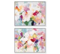 Art Remedy Blush Pink Bedroom Serenity Set Canvas Floral Abstracts, White Frame, 20 x 16