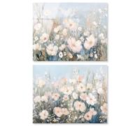 Art Remedy Blush Pink Dreamscape Set Acrylic Floral Abstracts, Ready to Hang, 20 x 16