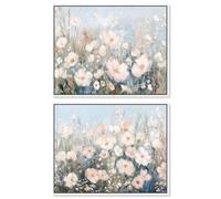 Art Remedy Blush Pink Dreamscape Set Canvas Floral Abstracts, White Frame, 20 x 16