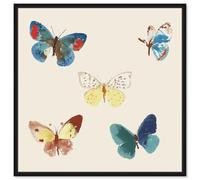 Art Remedy Five Flying Colors IV Framed Canvas Print Boho Wall Decor, Black Frame, 12 x 12