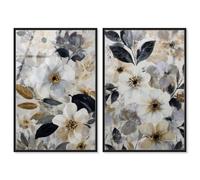Art Remedy Luxe Bloom Framed Acrylic Print Modern Floral Art Set, Black Frame, 20 x 30