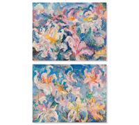 Art Remedy Pastel Riot: Modern Boho Vibes Set Canvas Floral Abstracts, Gallery Wrapped, 20 x 16