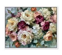 Art Remedy Radiant Blossom I Framed Canvas Print Classic Floral Art, White Frame, 24 x 20