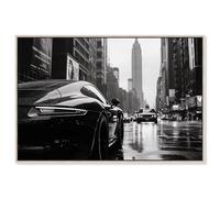 Art Remedy Rainy Day New York Canvas Elegant Photography, Silver Frame, 15 x 10