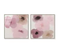 Art Remedy Roseatte Dream Framed Acrylic Print Floral Abstract Art Set, Silver Frame, 24 x 24