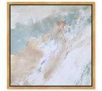 Art Remedy Sandy Mirage Canvas Blue Abstract Art, Gold Frame, 20 x 20