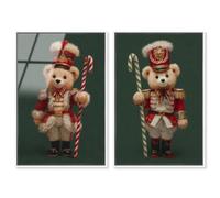 Art Remedy Teddy Nutcrackers Framed Acrylic Print Nursery Wall Decor Set, White Frame, 16 x 24, Set of 2