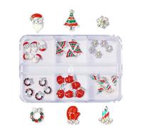 Art Rhinestone Metal Charms Santa Hat Snowflake Christmas Art Charms Nail Decoration Christmas Art Charms Nail Decoration Santa Art Rhinestone for Women