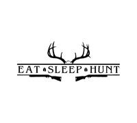 Art Room Eat Sleep Hunt Hunting Bow Rifle Deer Deer Animal Lettering Stickers 28x70.9cm Removable Without Leaving Glue Black