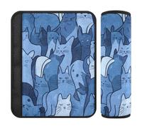 Art Russian Blue Cats Blue 2 pcs Seatbelt Cushion More Comfort Driving for Van Protector para cinturón de carro