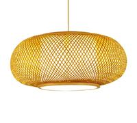 Art Rustic Hanging Lights Southeast Asian Style Pendant Light Home Decor Beige Chandelier Wicker Lantern Ceiling Lighting Fixture for Kitchen, Bedroom, Dining Room, Restaurant