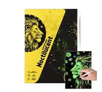 Art Scratch Paper - Glitter Drawing Sheets, Handmade Craft Cards, Rainbow Etch Pads | Shimmer Coated Reveal Design, Thick A4 Scratchboard Texture for Coloring Sketching Landscapes Animals Crea