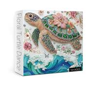 Art Sea Turtle Flower Puzzles for Adults 1000 Pieces Nature, 3D Crystal Embroidery Jewel Diamond Jigsaw Puzzles, Colorful Impossible Hard Challenging Puzzle