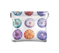 Art Sea Urchin Women's Leather Coin Change Purse Fancy Change Holder Card Organizer for Woman Girl