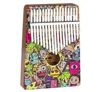 Art Series Kalimba 17 Little Monster Mahogany Musical Instrument with Bag and Tuning Hammer