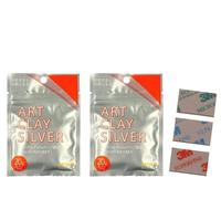 Art Silver Clay for Jewelry Making 20g A-0274 Set of 2 Including 3 Sand Papers. Clay for Rings, Necklaces and Other Accessories