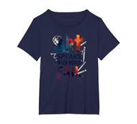 Art Speaks When Words Fail - Inspirational Arts Quote T-Shirt, Women's Plus, Navy, 5X