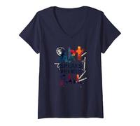 Art Speaks When Words Fail - Inspirational Arts Quote V-Neck T-Shirt, Women, Navy, S