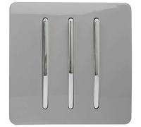 Trendi 3 Gang 2 Way 10 Amp Rocker Chrome Light Switch