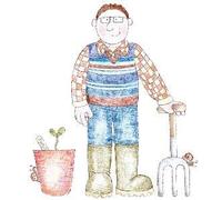 Art Stamps BH Gardening Man Stamp,