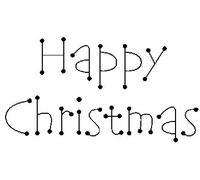 Art Stamps Dot Happy Christmas Stamp, Black