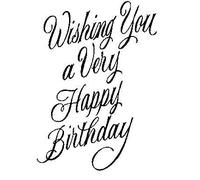 Art Stamps Happy Birthday Wish Stamp, Black