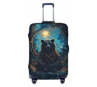 Art Starry Sky Meditating Bear Travel Luggage Covers - Elasticity Suitcase Covers Protector for Luggage 18-32 Inch