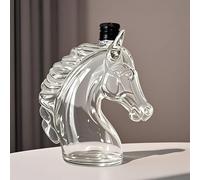 Art Statue - 300ML/1000ML Whiskey Decanter Bottle, 3D Funny Horse Head Shape Whiskey Wine Bottle, Glass Animal Whiskeys Decanter Art Sculpture, for Liquor Storage, Decorative Gifts(A,350ML)
