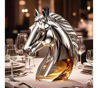 Art Statue - 300ML/1000ML Whiskey Decanter Bottle, 3D Funny Horse Head Shape Whiskey Wine Bottle, Glass Animal Whiskeys Decanter Art Sculpture, for Liquor Storage, Decorative Gifts(B,1000ML)
