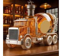 Art Statue - 300ML Whiskey Decanter Bottle, 3D Cement Mixer Truck Shaped Whiskey Wine Bottle, Novelty Glass Car Whiskey Decanter, Creative Empty Wine Carafe, Leak-Proof Liquor Dispenser(#4)