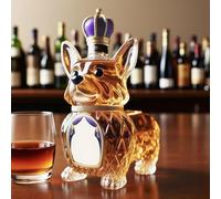 Art Statue - 300ML Whiskey Decanter Bottle, 3D Corgi Dog Shaped Whiskey Decanter, Novelty Glass Dog Shape Wine Bottle, Creative Animal Theme Empty Wine Bottles, for Liquor Storage, Men Gift(#1)