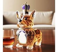 Art Statue - 300ML Whiskey Decanter Bottle, 3D Corgi Shaped Whiskey Decanter, Novelty Glass Wine Bottle, Leak Proof Creative Animal Theme Empty Wine Carafe, Unique Bar Office Table Decor Gift