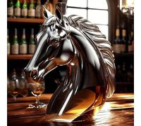 Art Statue - 350ML Whiskey Decanter Bottle, Funny 3D Horse Head Whiskey Decanter Bottle Sculpture, Unique Glass Whiskeys Wine Bottles Statue, Perfect Whiskeys Decanters Gitf