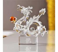 Art Statue - Desktop Decoration Figurine Sculpture, Crystal Dragon Zodiac Animal Ornaments, Collectible Figurine, Gifts Decoration Figurines Home Decor, Hand Blown Glass Chinese Dragon Figurines