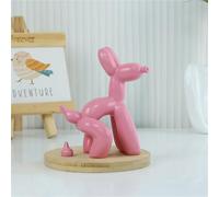 Art Statue - Desktop Decoration Figurine Sculpture, Mini Poop Dog Decoration Desktop Ornament, Resin Balloon Poodle Sculpture, In Living Room Art Animal Small Statue, Alternative Collectible(E)