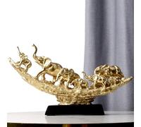 Art Statue - Gold Elephant Statue Table Sculpture, Family Bundle Desktop Cute Art Figures Great Gift Wildlife Animal Figurines Home Décor, Crafts Decorations For Living Room Party Foyer