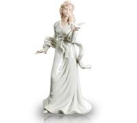 Art Statue - Ornament Sculpture, Porcelain Flower Basket Figurine, Delicate Home and Office Decor, Charming Ceramic Statue