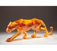 Art Statue - Statue Sculpture, Resin Leopard Statue, Animal Home Decoration Ornaments, Geometric Leopard Decorative Sculpture, Multiple Colors To Choose From, Modern Living Room Desktop Crafts(Orange)