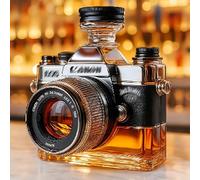 Art Statue - Whiskey Decanter Bottle, 300ML Camera Shaped Whiskey Wine Bottle, Unique Novelty Glass Whiskeys Decanter, Creative Empty Wine Bottles Home Bar Art Wines Bottles(B)