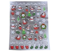 Art Stickers 5D Stereoscopic Decals Christmas Snowflakes Tree Exquisite Embossed Winter Sticker
