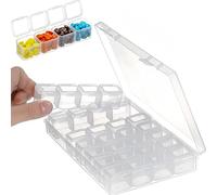 Art Storage Boxes,28 Grids Diamond Art craft Storage Box Small Storage Box with Lid with Compartments Clear Plastic Organiser Bead Screw Storage Boxes Jewelry Earring Container Tackle Box Travel Snack