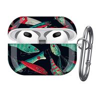Art-Strap Case, Compatible with AirPods 3 - Shockproof TPU Gel Protection Cover Shell with Keychain Carabiner, Replacement for Apple AirPods (Fishing Lures)