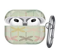 Art-Strap Case, Compatible with AirPods 3 - Shockproof TPU Gel Protection Cover Shell with Keychain Carabiner, Replacement for Apple AirPods (Dragonflies)