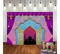 Art Studio 7x5ft Arabian Nights Magic Genie Theme Photography Backdrop Moroccan Birthday Party Decor Banner Gold Glitter Indian Bollywood Princess Girl Sweet 16 Photo Background Booth Studio Props