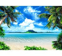 Art Studio 9 x 6 ft Hawaii Sea Beach Photography Backdrops Ocean Photo Booth Wedding Party Decoration Background Birthday Studio Props Vinyl