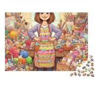 Art Studio Chaos 1000 Piece Cardboard Jigsaw Puzzle for Adults 14+ Senior Centre Activity Classroom Puzzle Social Icebreaker Stress Relief 38x26cm/1000pcs