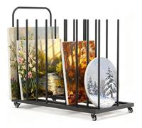 Art Studio nization - Rolling Art Canvas Storage Rack with Casters Easy Mobility Space-Saving Design Perfect for Artists & Creative Spaces